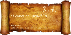 Kirnbauer Arkád névjegykártya